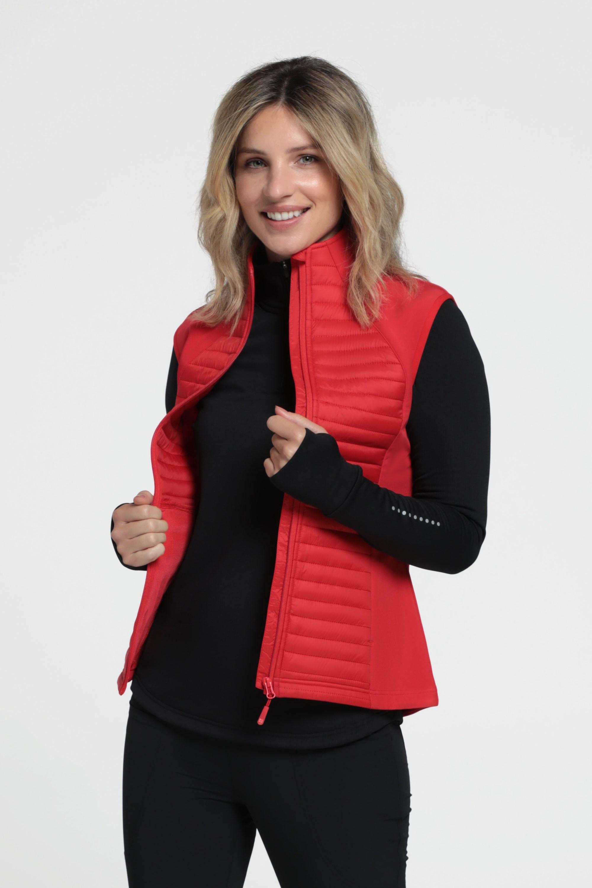 London Womens Padded Softshell Vest - Red