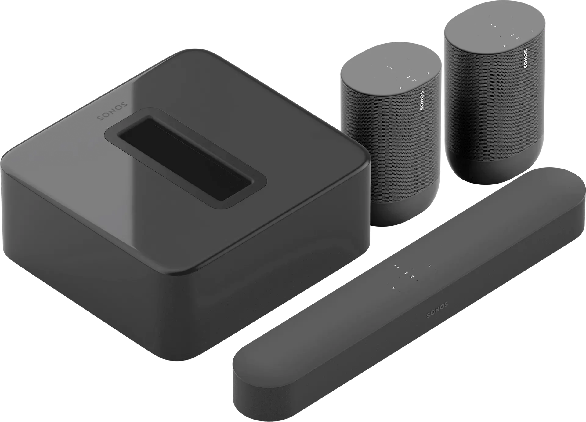 Sonos Beam / Sub / (2) One SL Speaker Kit, Black